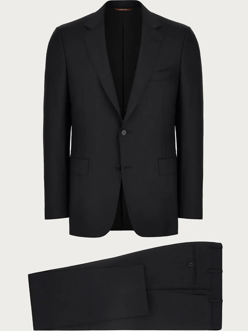 Canali Siena Contemporary Black Wool Suit
