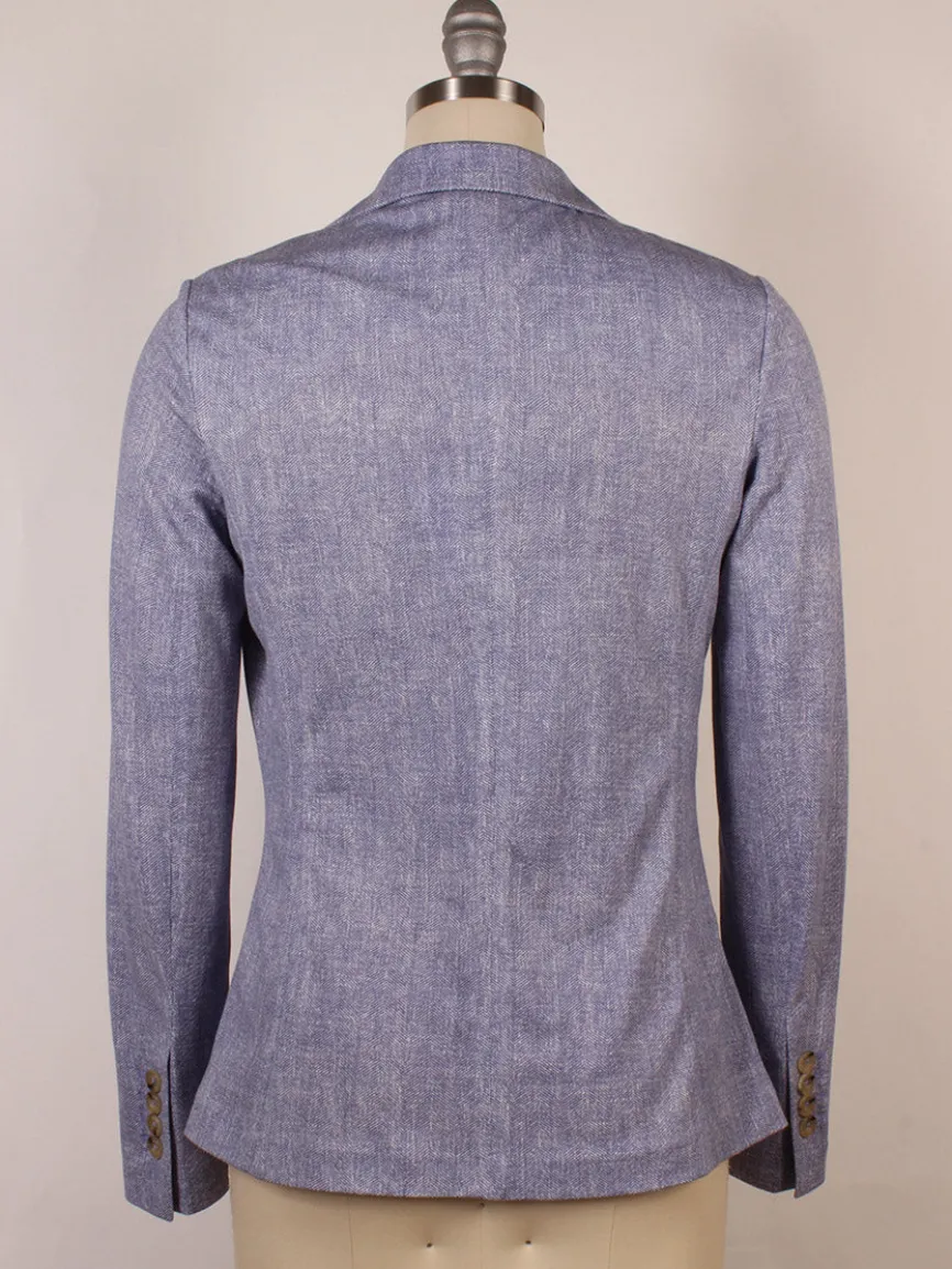 Circolo 1901 2-Button Slim Herringbone Jacket in Dark Sky