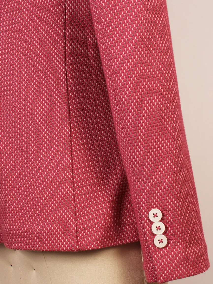 Circolo 1901 2-Button Slim Honeycomb Jacket in Magenta