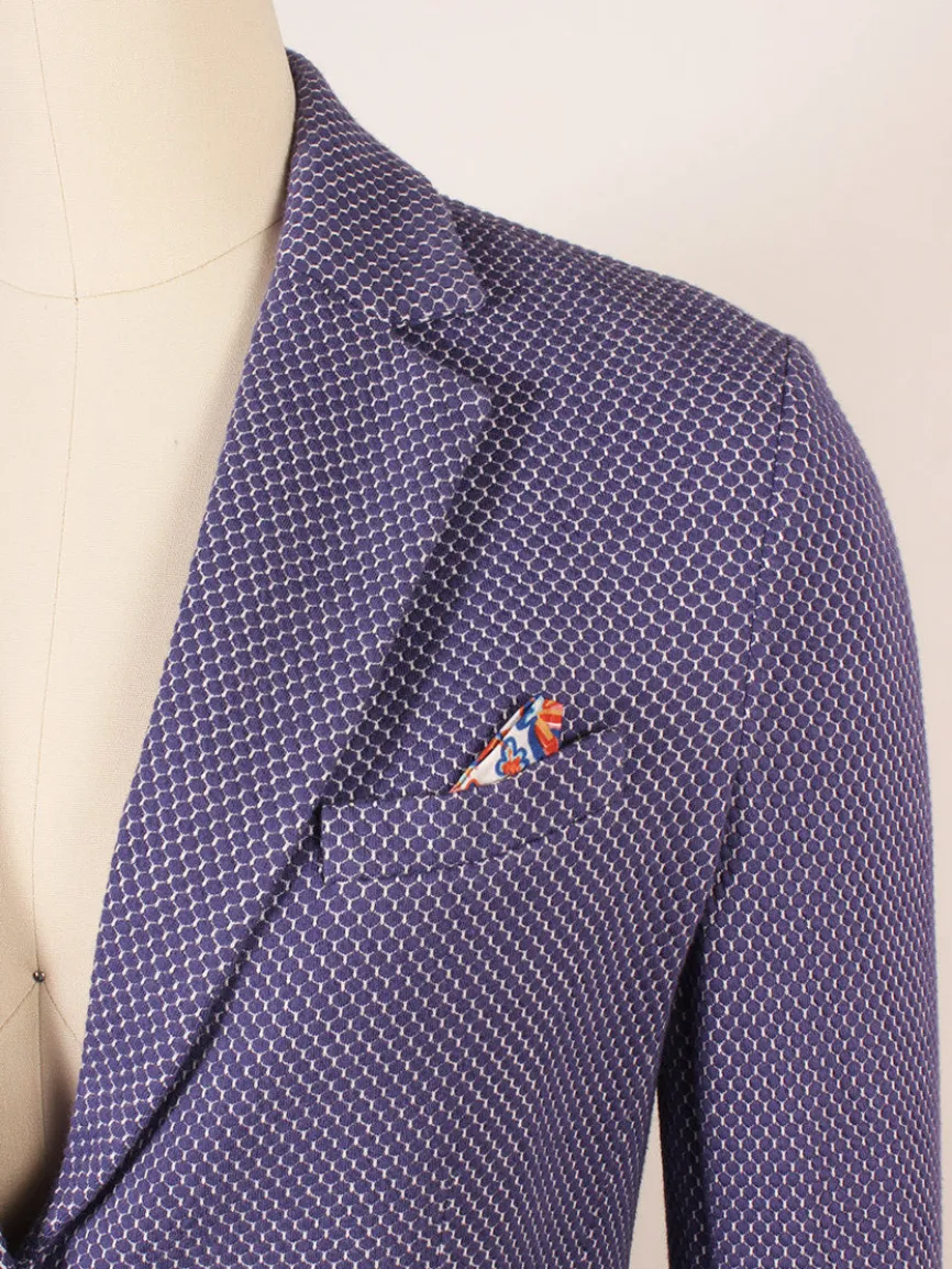 Circolo 1901 2-Button Slim Honeycomb Jacket in Space Cobalt