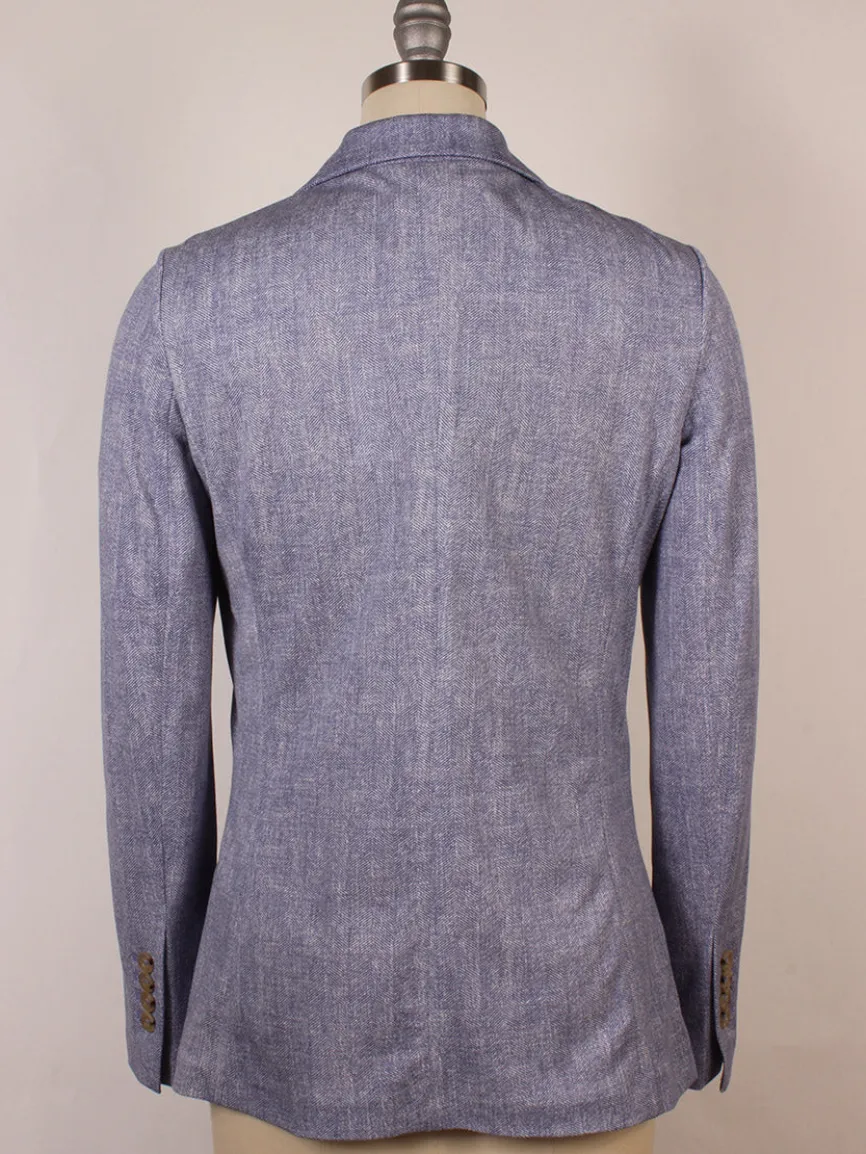 Circolo 1901 1-Button Slim Herringbone Jacket in Dark Sky