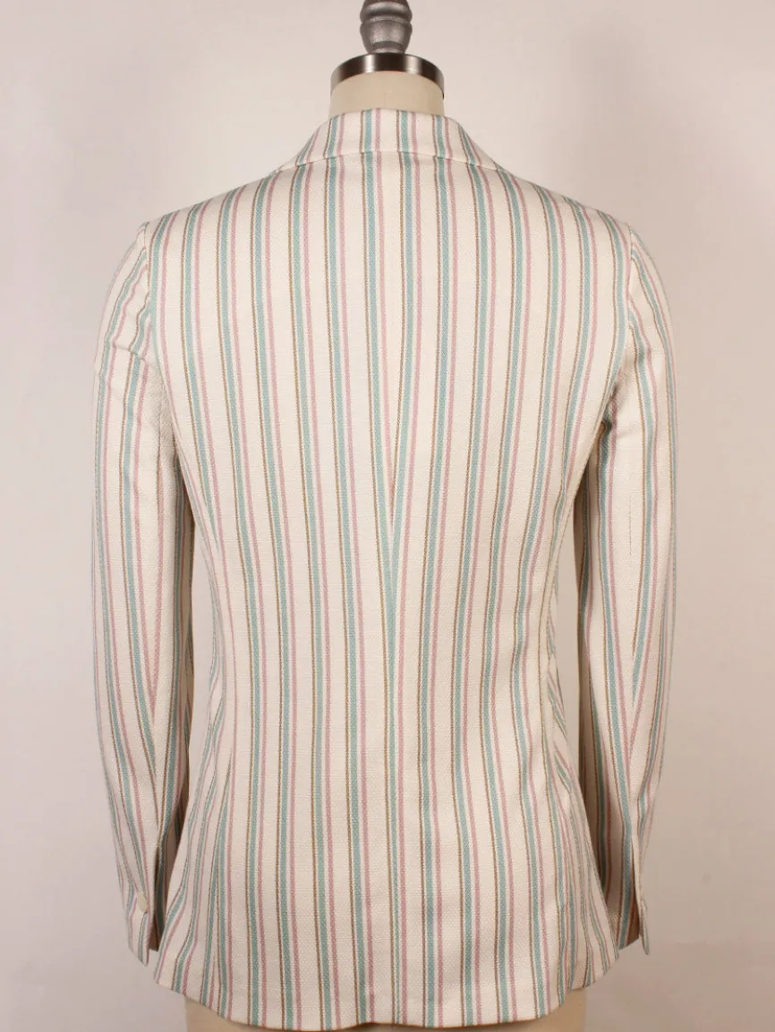 Circolo 1901 1-Button Slim Stripe Jacket in Laguna