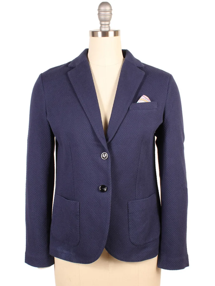 Circolo 1901 Honeycomb Short Jacket in Navy