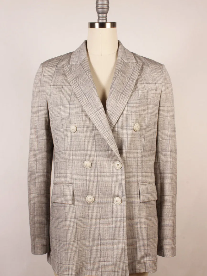 Circolo 1901 Prince of Wales Double-Breasted Jacket in Grey