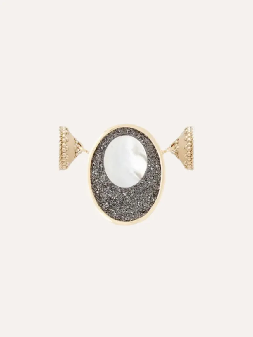 Clara Williams 14K Black Druzy Oval Cut-Out Mini Centerpiece