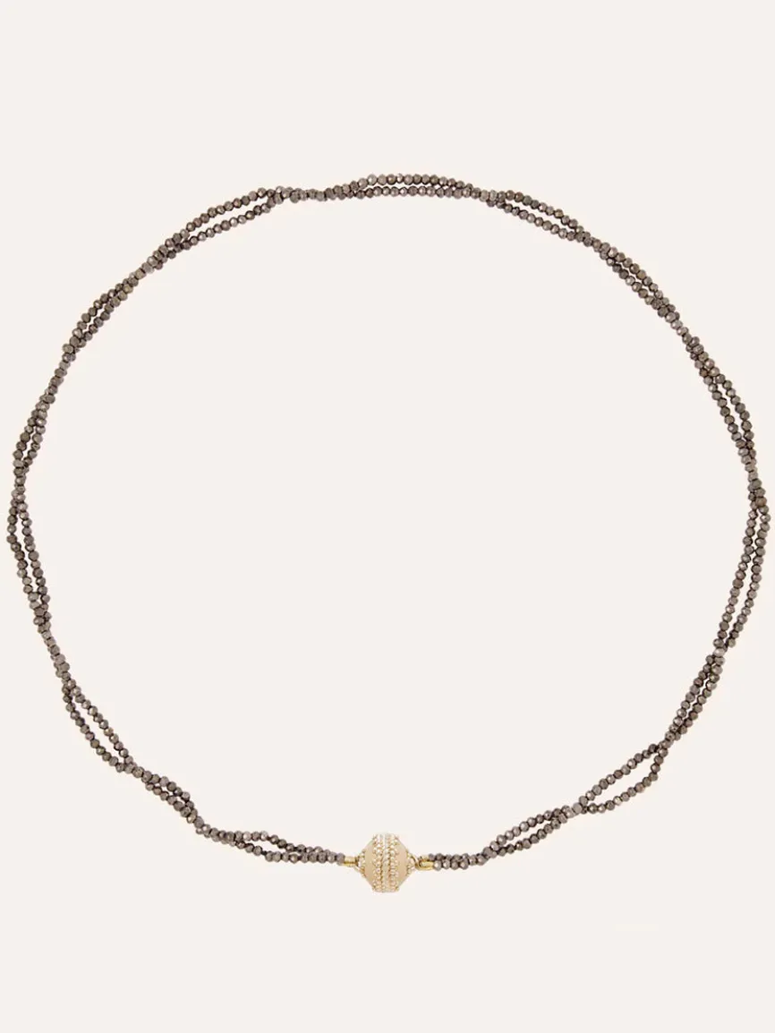 Clara Williams Michel 2mm Coated Pyrite Double-Strand Mini Necklace