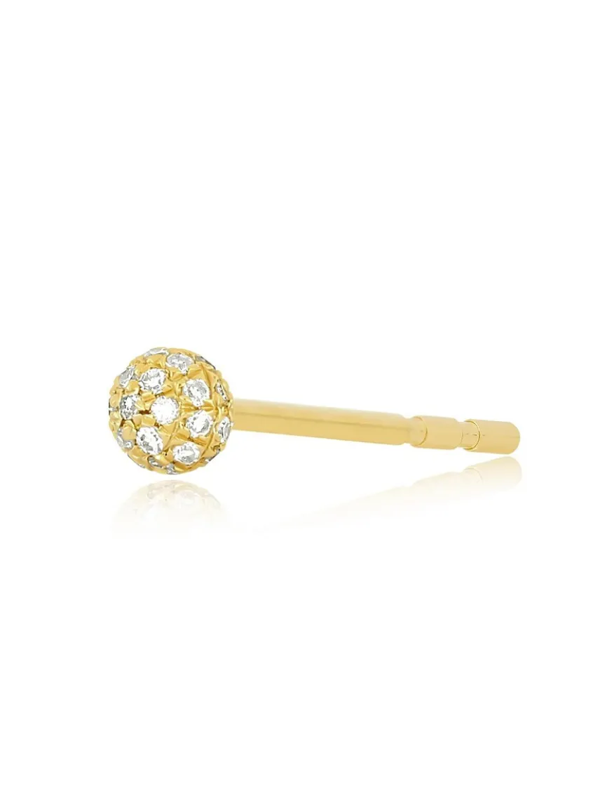 EF Collection Diamond Bar Stud Earring in Yellow Gold