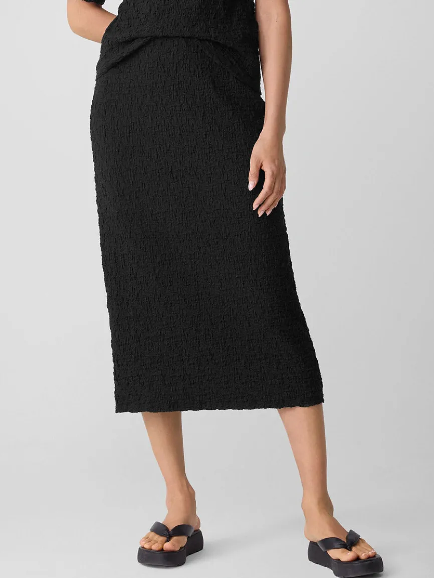 Eileen Fisher Bubble Jacquard Pencil Skirt in Black