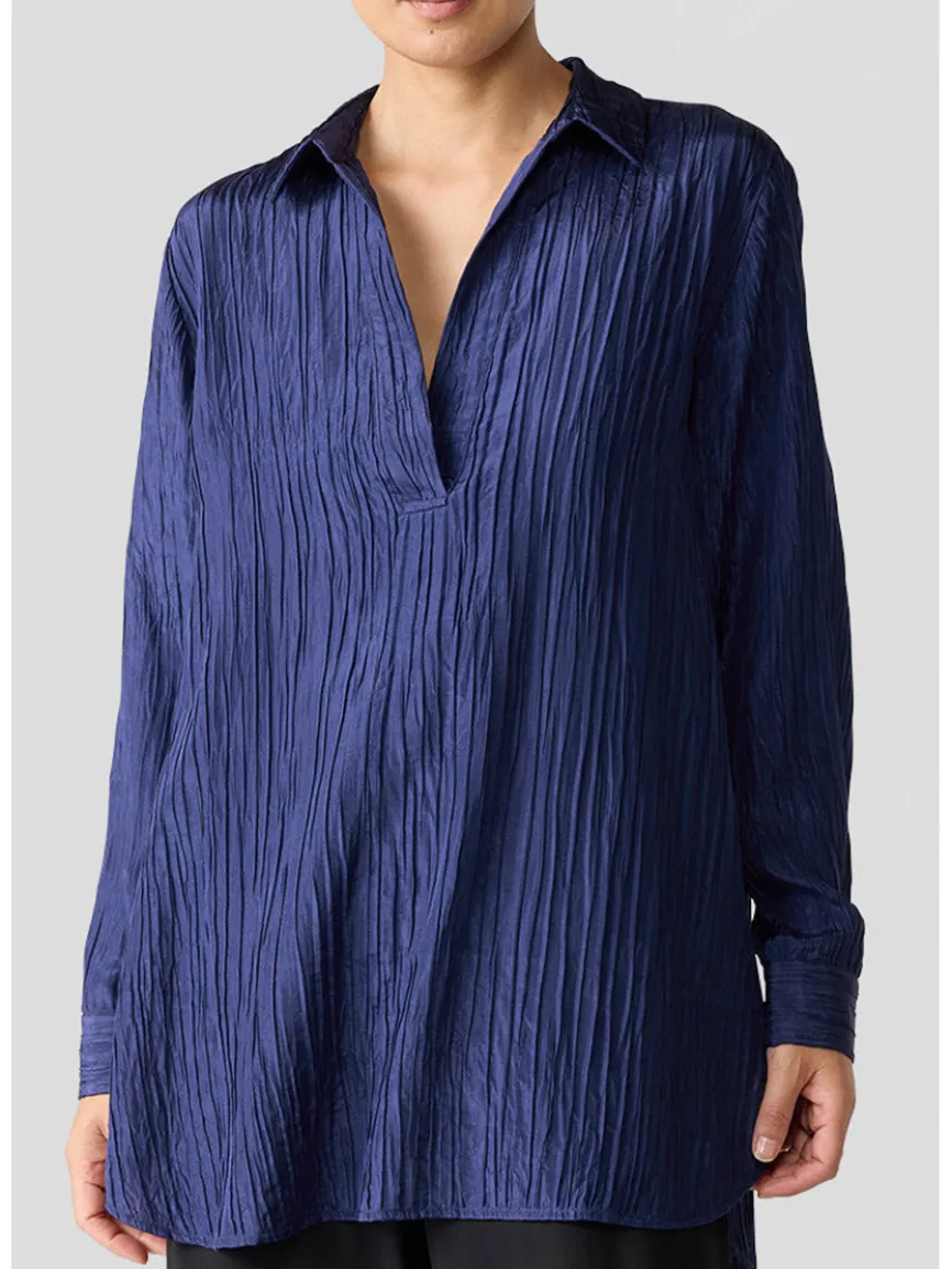 Eileen Fisher Mandarin Collar Tunic in Infinity