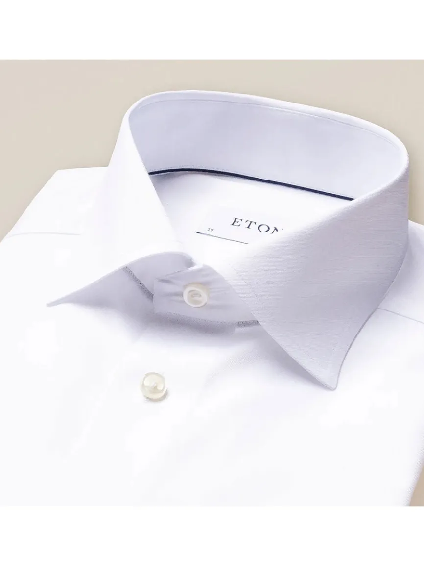 Eton Classic Fit Twill Dress Shirt in White