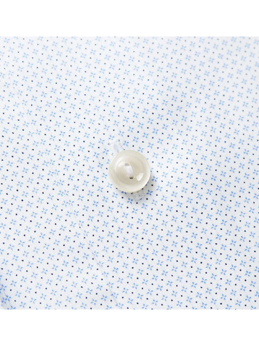 Eton Contemporary Fit Sky Blue Micro Print Dress Shirt