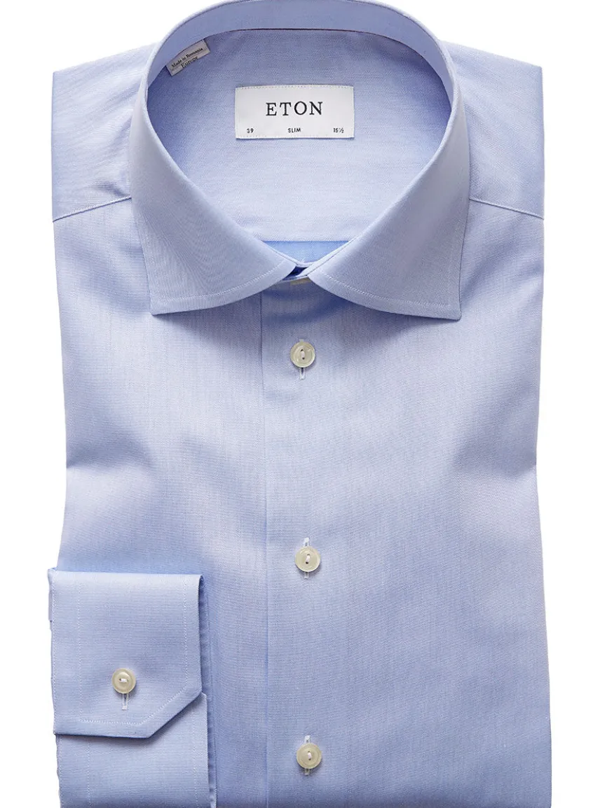 Eton Slim Fit Light Blue Signature Twill Dress Shirt