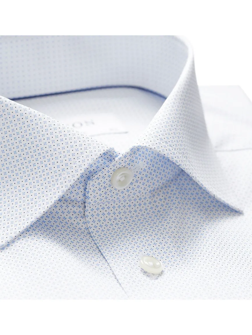 Eton Slim Fit Sky Blue Micro Print Dress Shirt