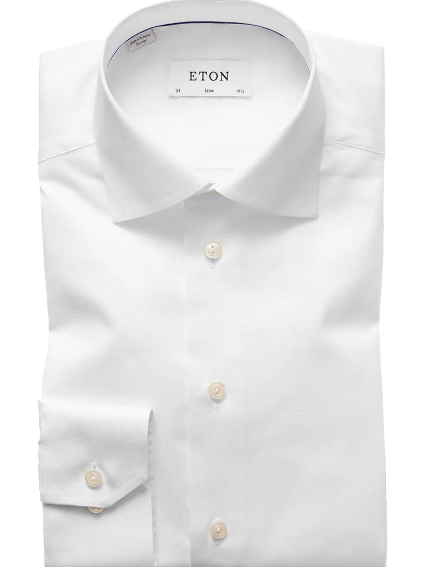 Eton Slim Fit White Signature Twill Dress Shirt