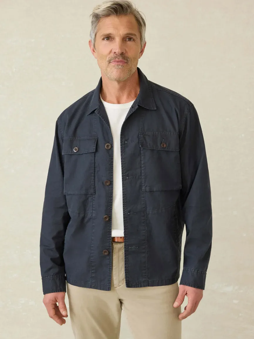 Faherty Brand Commander Shirt Jacket in Washed Charcoal