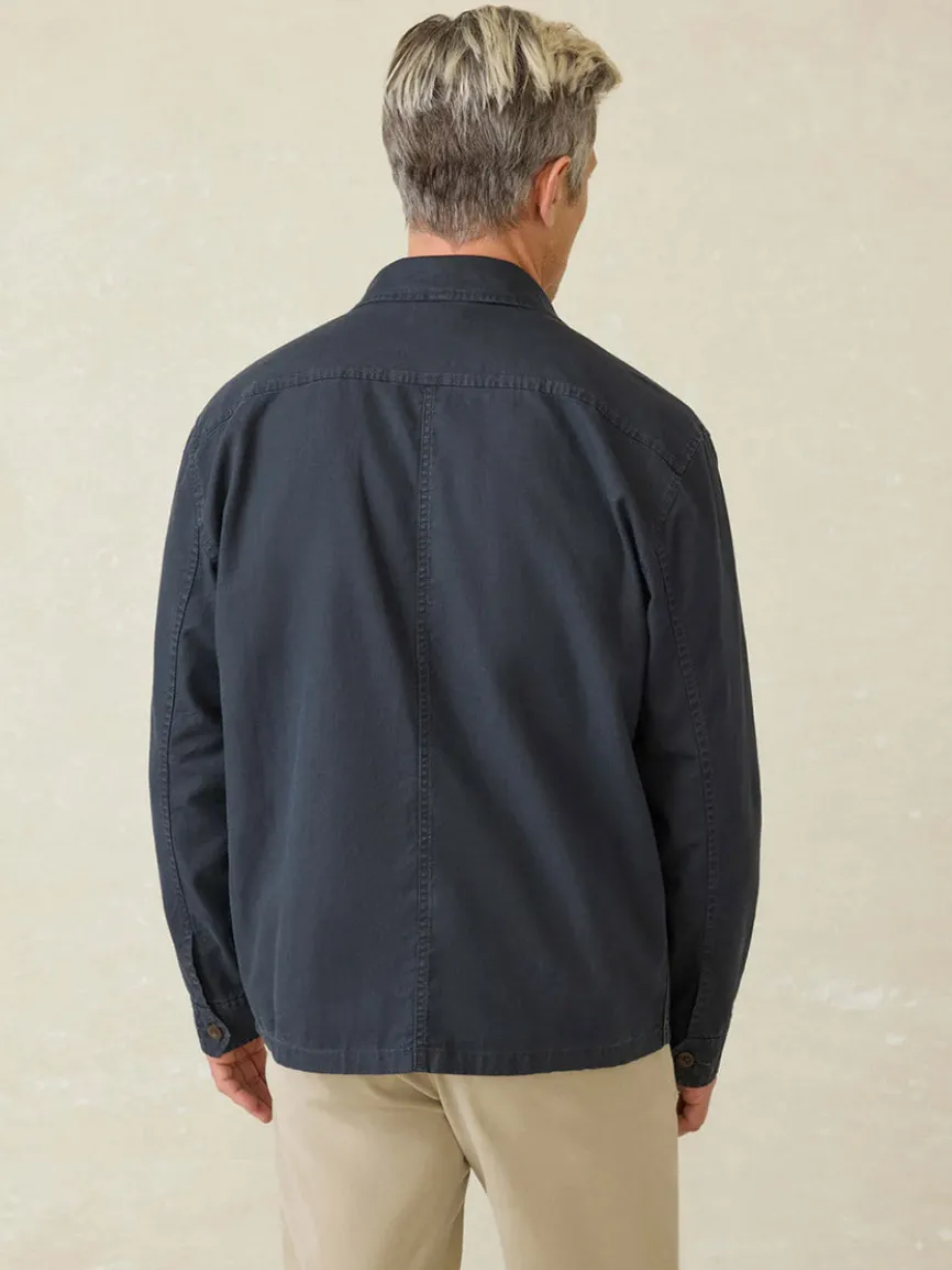 Faherty Brand Commander Shirt Jacket in Washed Charcoal