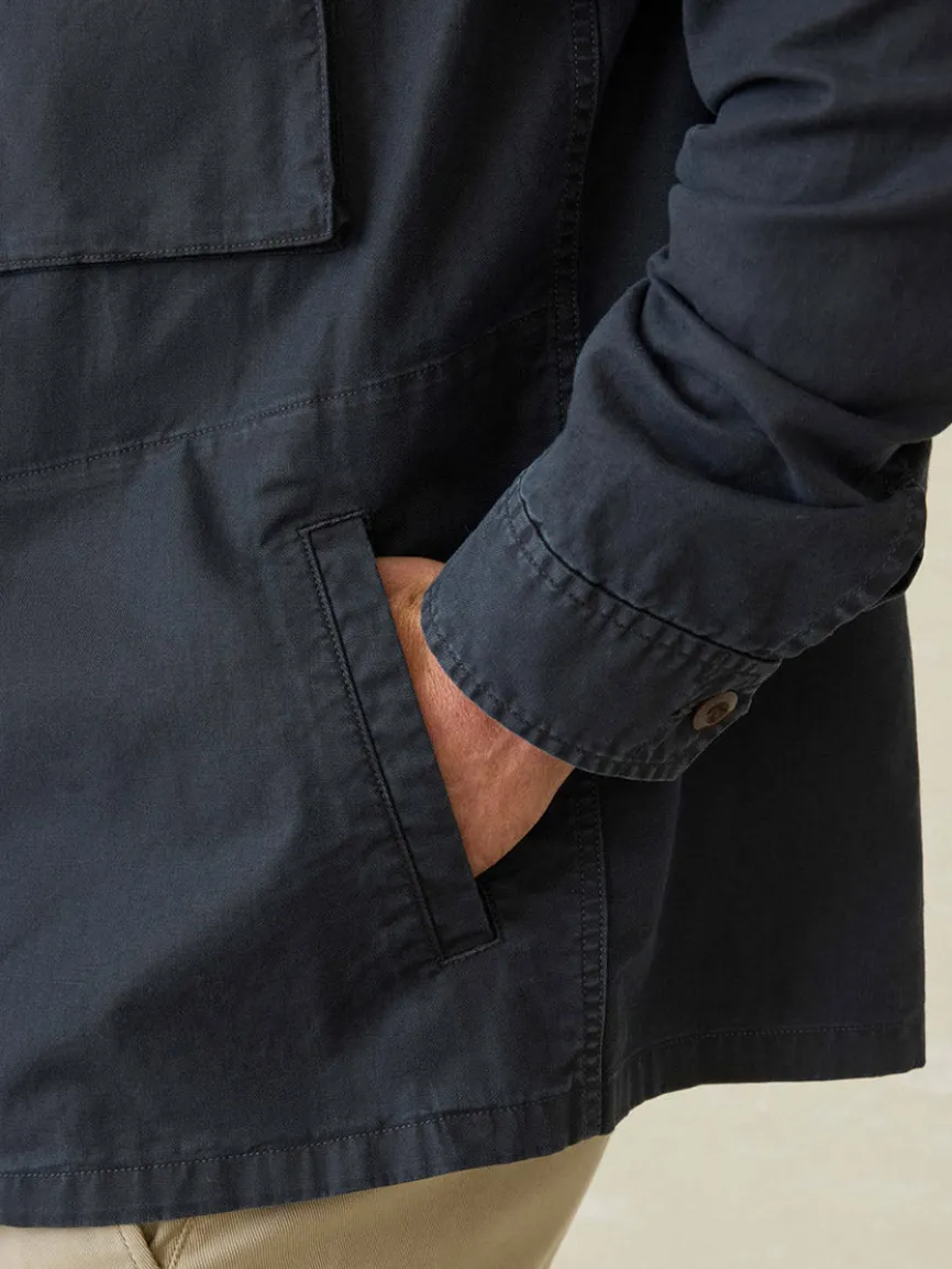 Faherty Brand Commander Shirt Jacket in Washed Charcoal