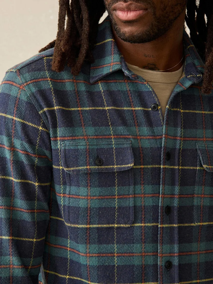 Faherty Brand Legend Sweater Shirt in Mossy Elm Plaid