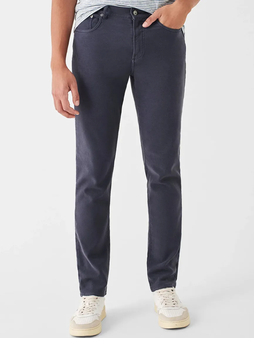 Faherty Brand Stretch Terry 5-Pocket Pant in Navy