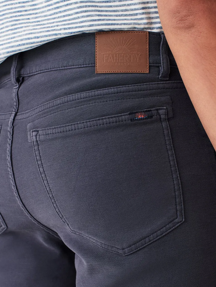 Faherty Brand Stretch Terry 5-Pocket Pant in Navy