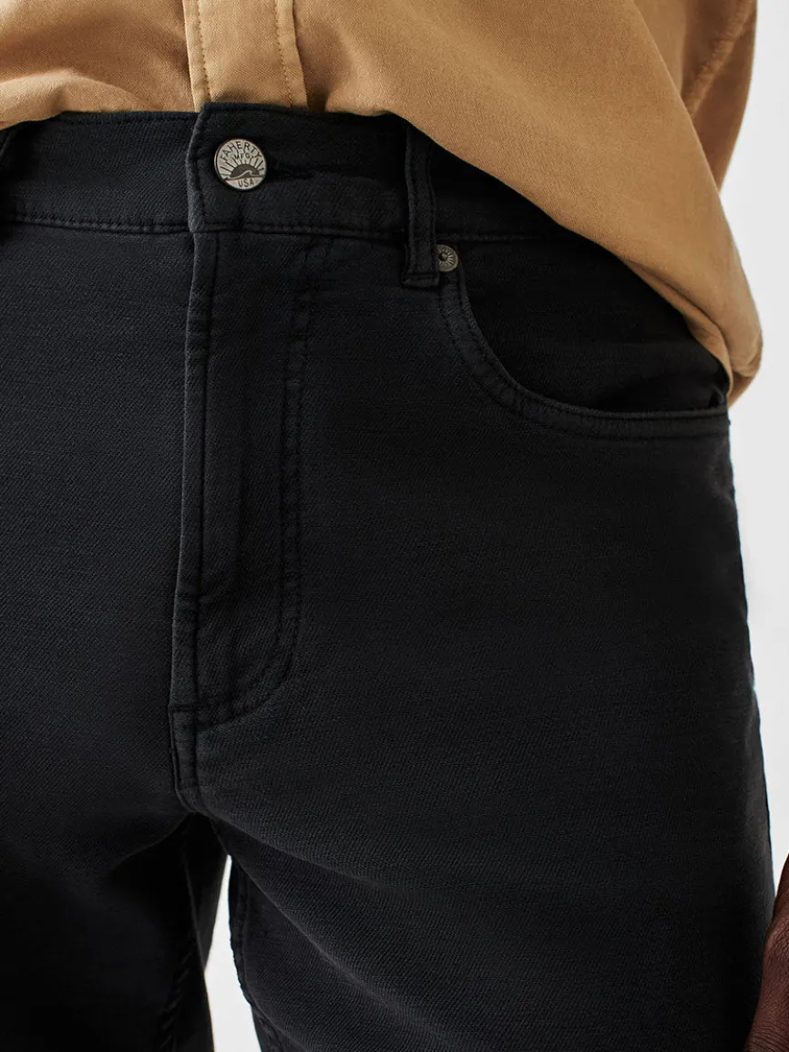 Faherty Brand Stretch Terry 5-Pocket Pant in Onyx