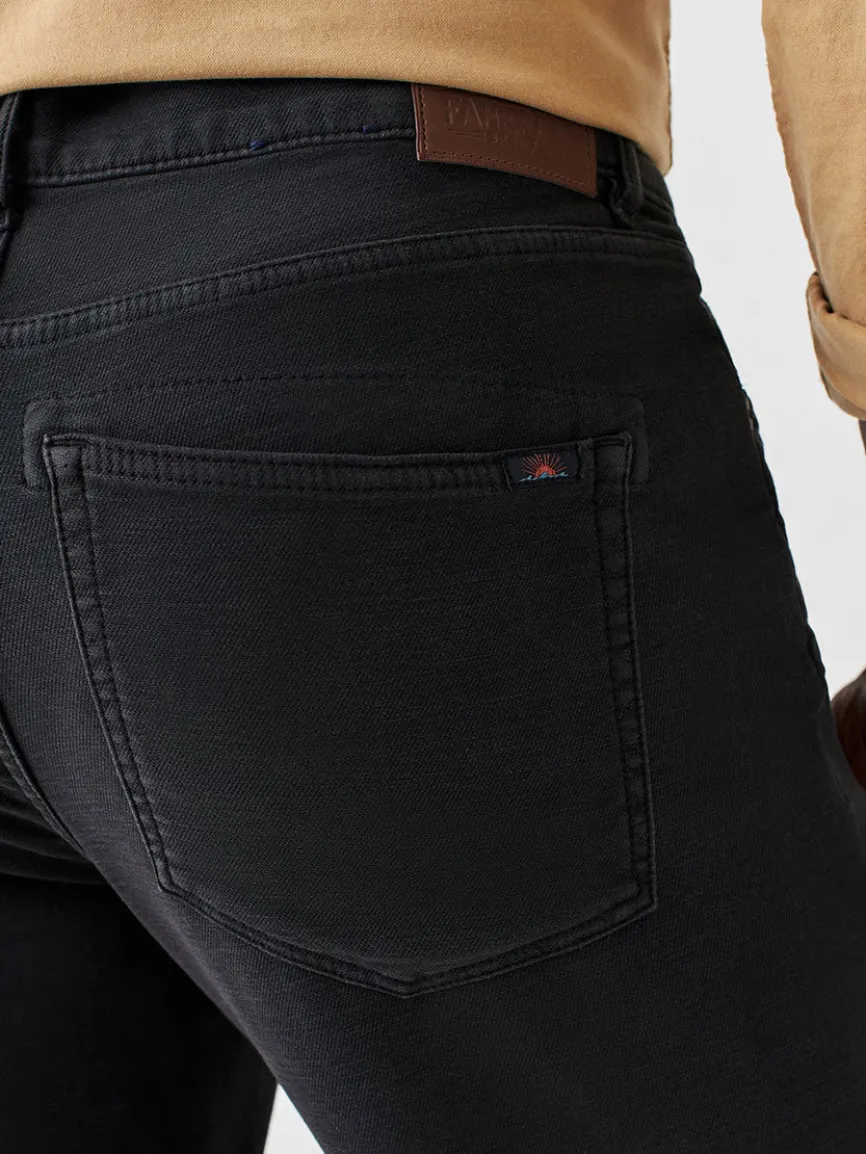 Faherty Brand Stretch Terry 5-Pocket Pant in Onyx