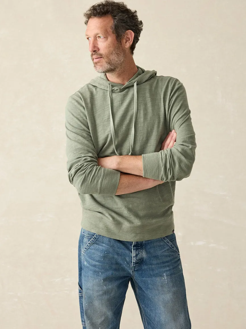 Faherty Brand Sunwashed Slub Hoodie in Clover Creek
