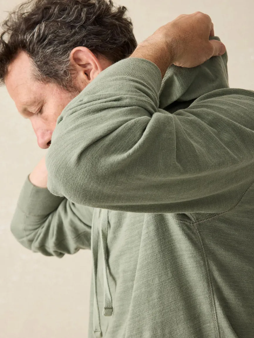 Faherty Brand Sunwashed Slub Hoodie in Clover Creek