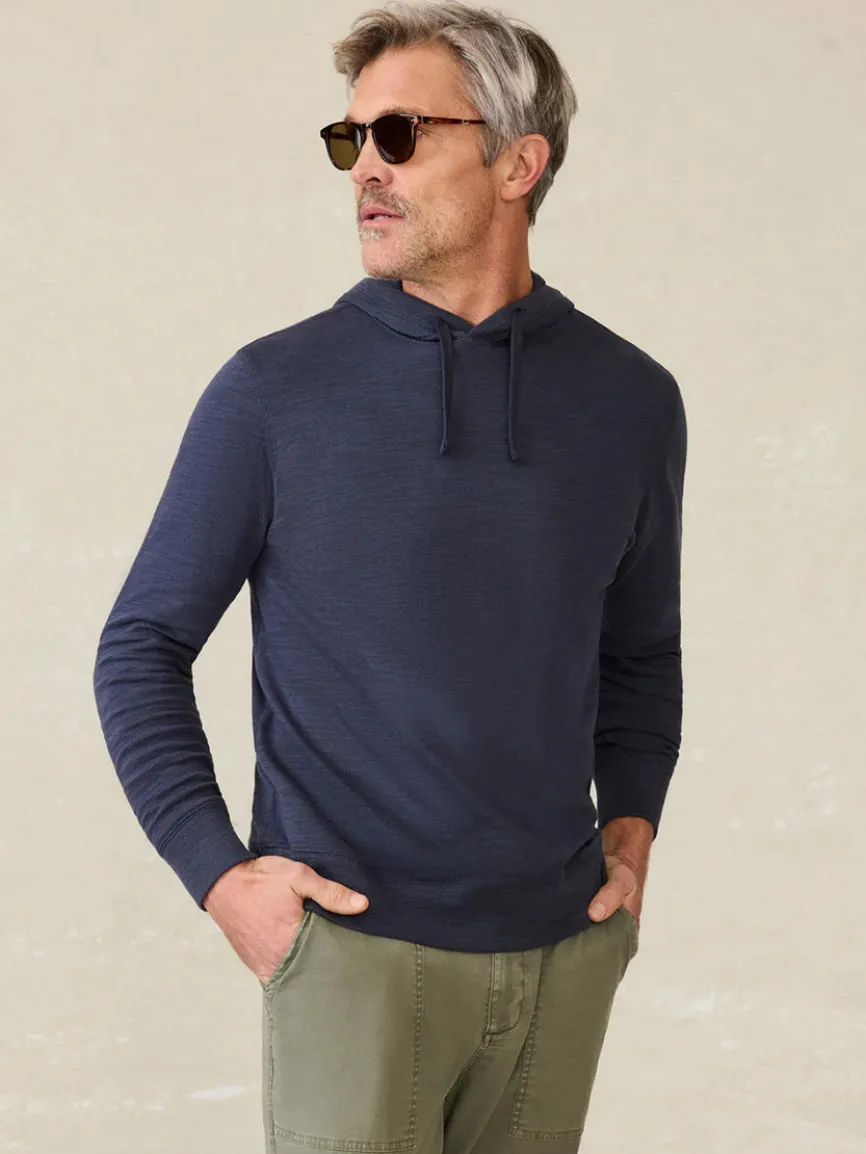 Faherty Brand Sunwashed Midweight Organic Hoodie in Blue Nights
