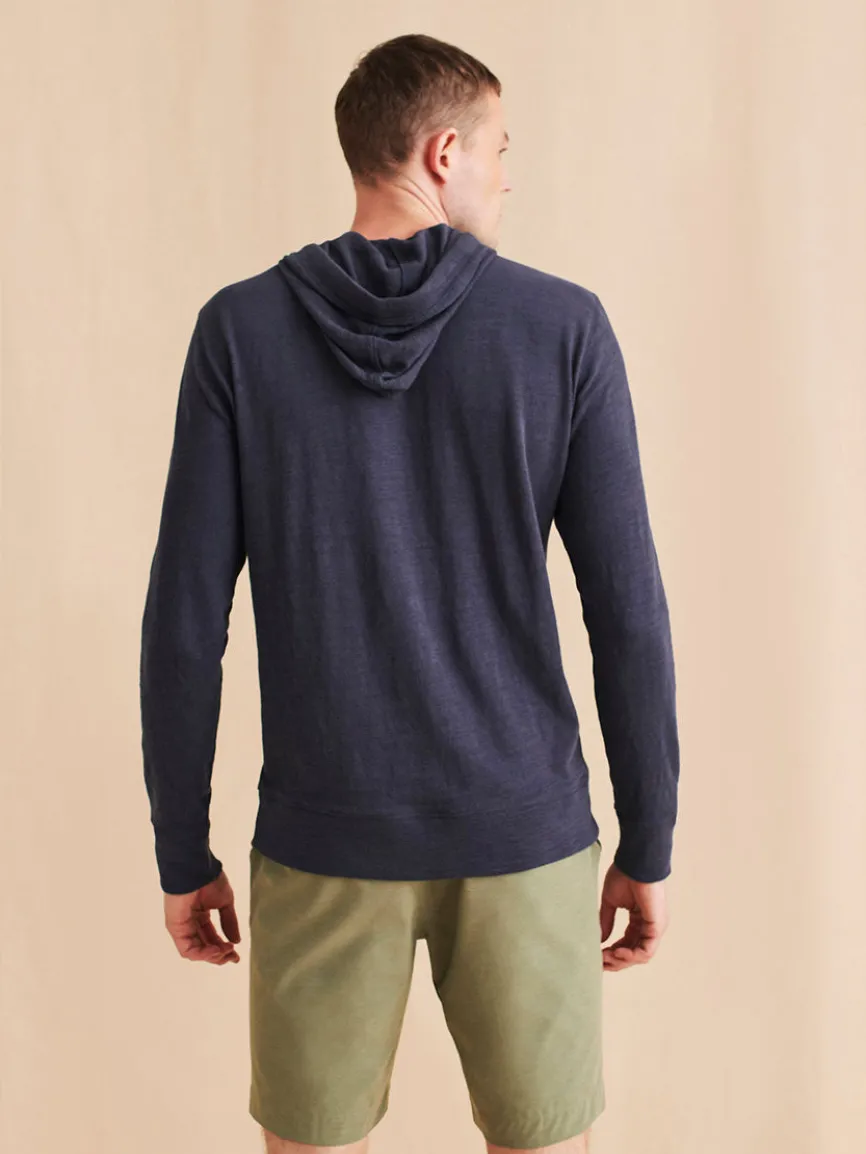 Faherty Brand Sunwashed Midweight Organic Hoodie in Blue Nights