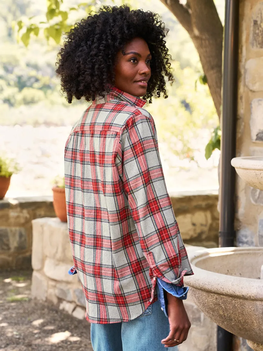 Frank & Eileen Eileen Relaxed Button-Up Shirt in Red & Grey Plaid