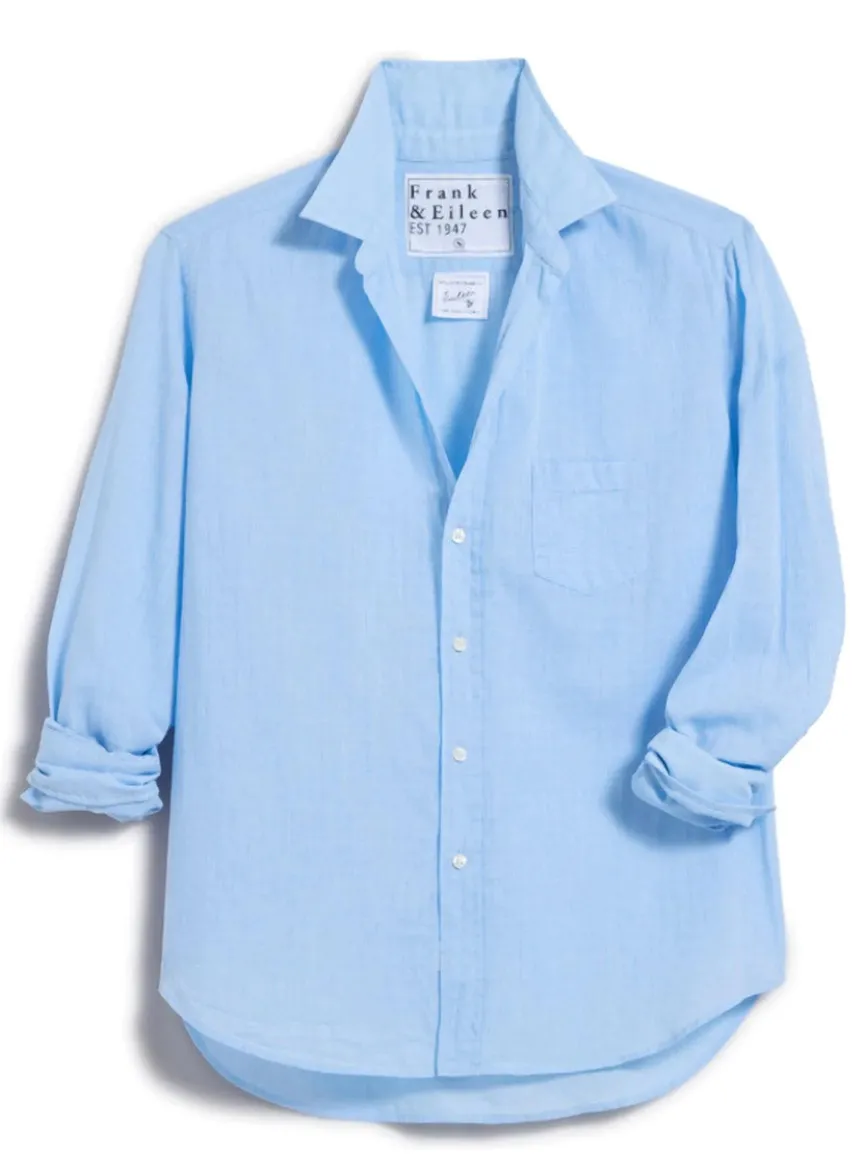 Frank & Eileen Eileen Relaxed Button-Up Shirt in Textured Blue