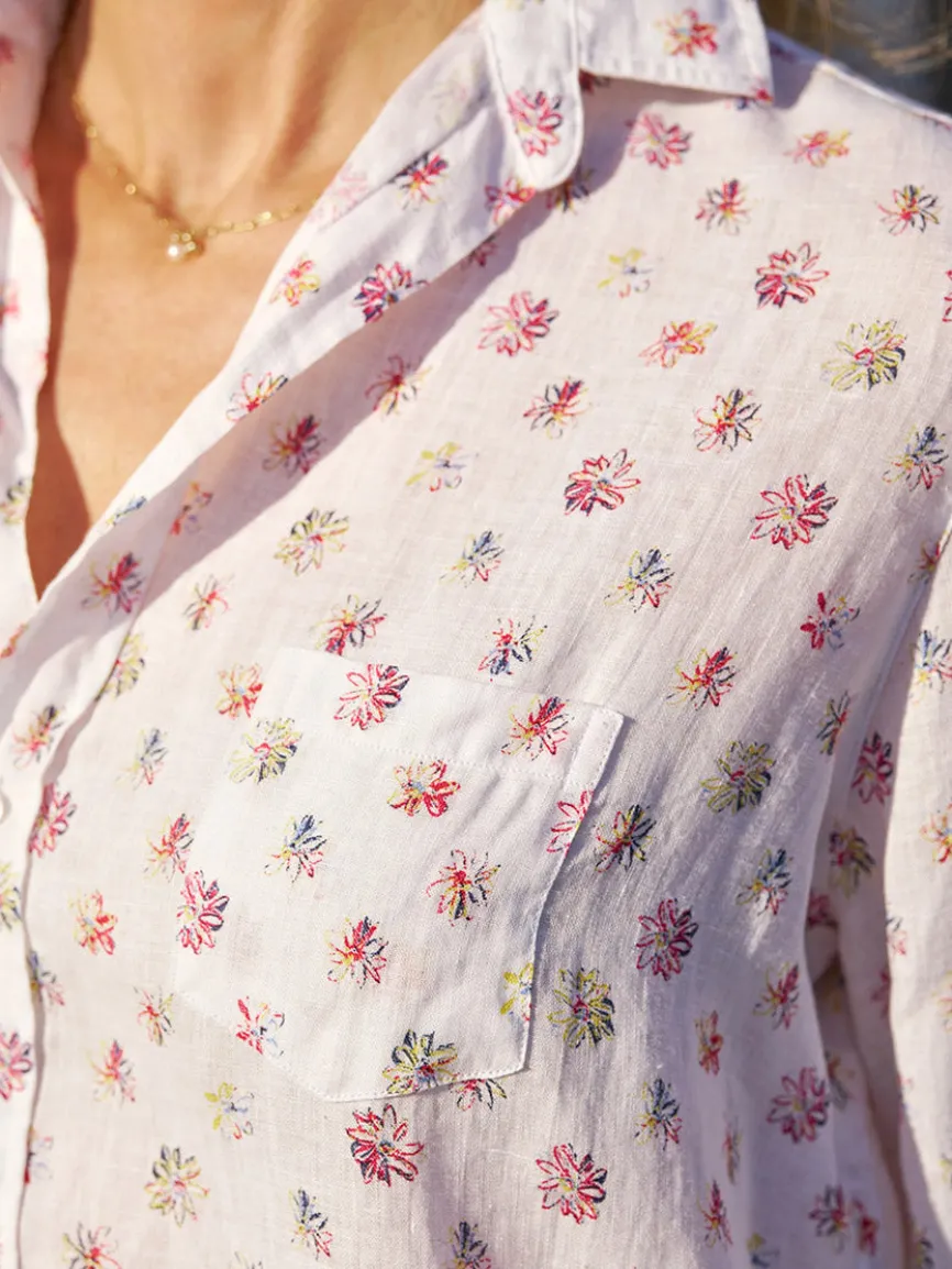 Frank & Eileen Eileen Relaxed Button-Up Shirt in Red & Blue Flower