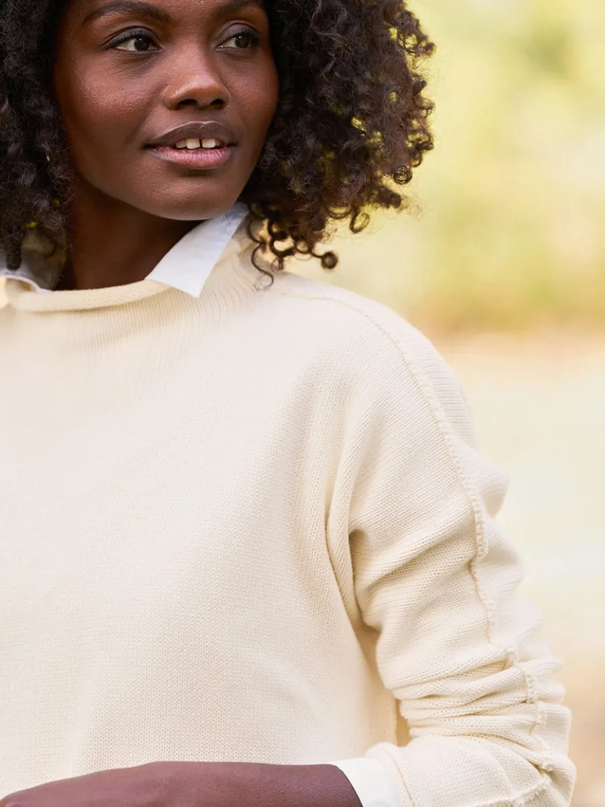 Frank & Eileen Monterey Rolled Funnel Neck Sweater in Cream