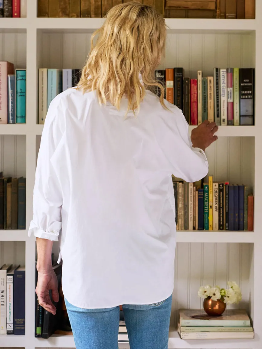 Frank & Eileen Oona Continuous Sleeve Button-Up Shirt in White