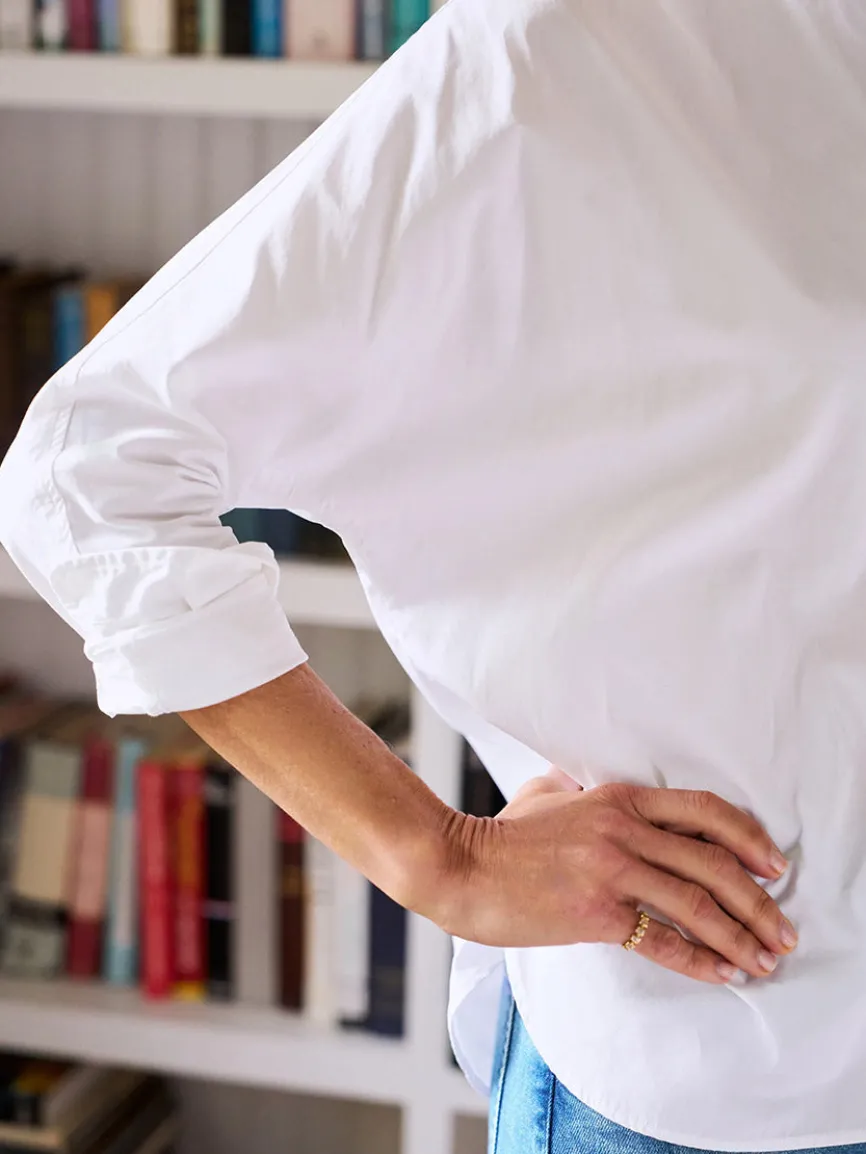 Frank & Eileen Oona Continuous Sleeve Button-Up Shirt in White