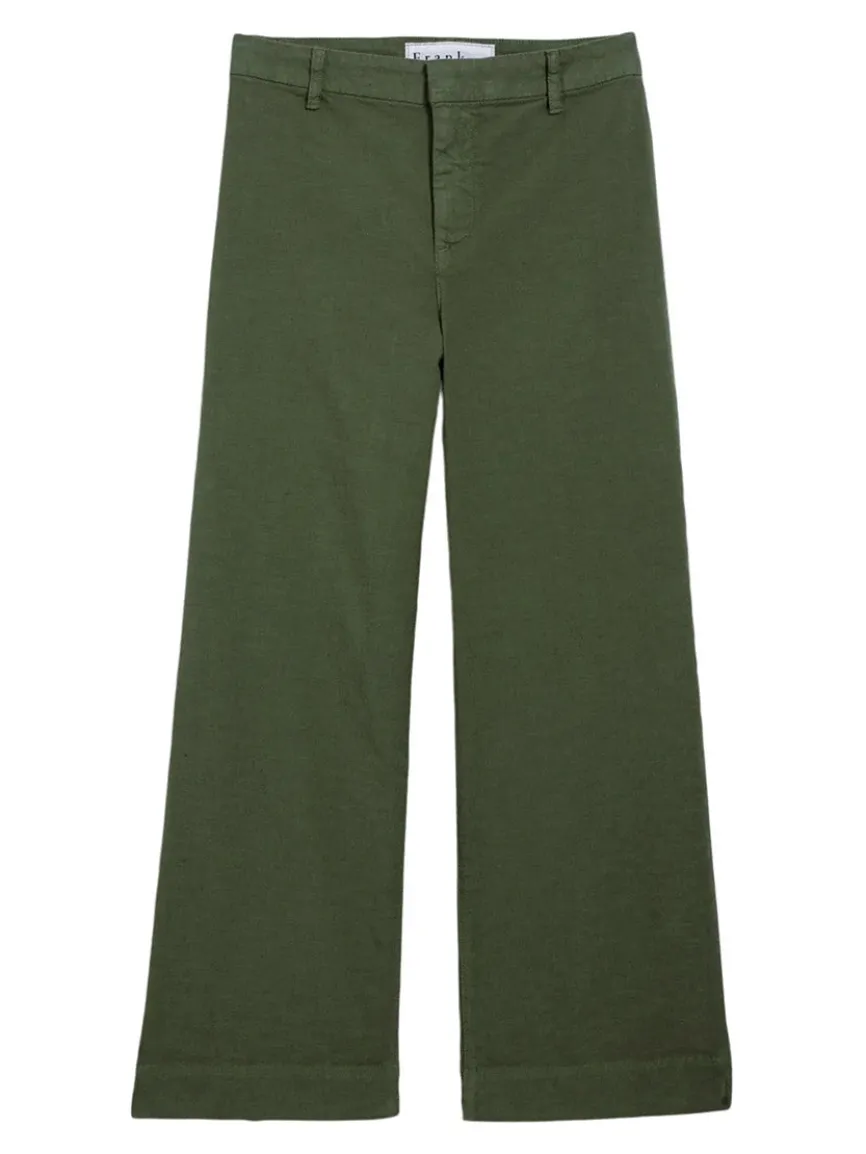Frank & Eileen Wexford Wide-Leg Linen Pant in Hunter Green