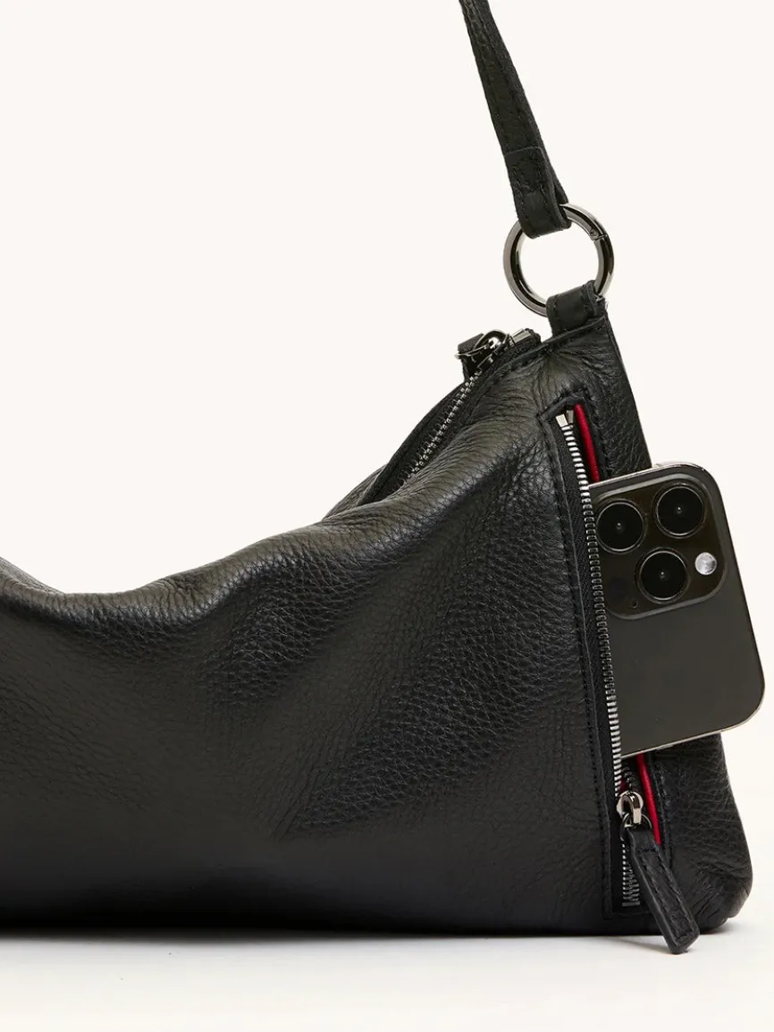 Hammitt Los Angeles Kyle Medium Shoulder Bag in Black/Gunmetal