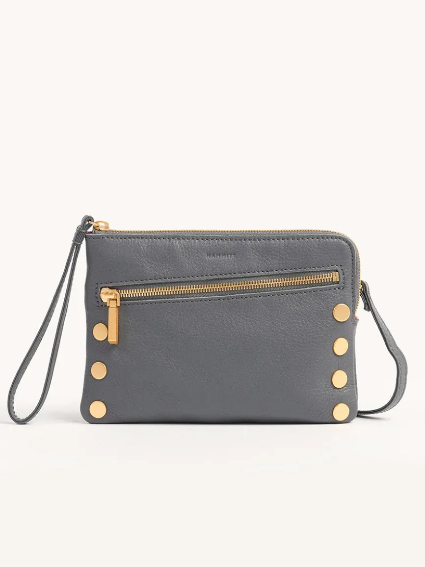 Hammitt Los Angeles Nash Small Clutch in Sonnet Grey/Brushed Gold