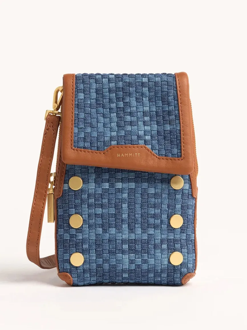 Hammitt Los Angeles VIP Mobile in Mosaic Denim/Brushed Gold