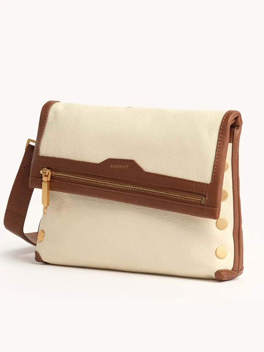 Hammitt Los Angeles VIP Medium Clutch in Courtyard Cream/Brushed Gold