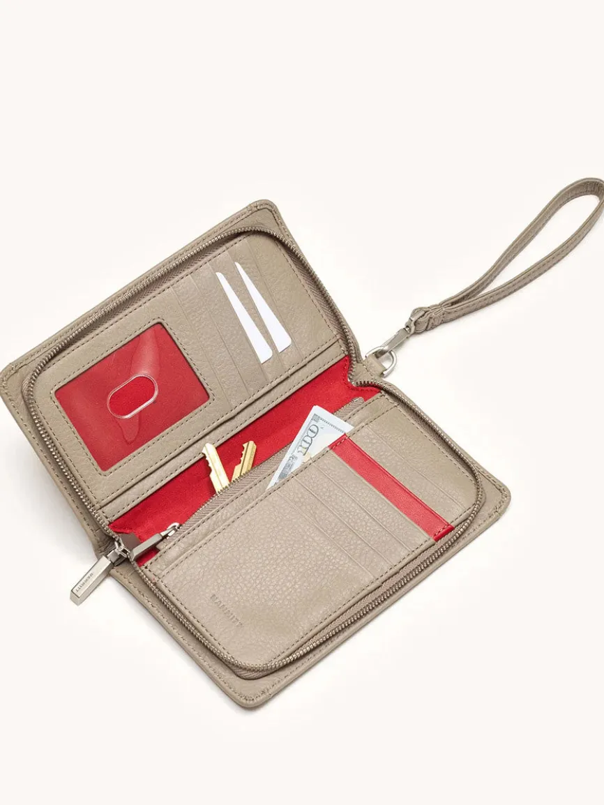 Hammitt Los Angeles Bryant Wallet in Pewter Pebble/Brushed Silver