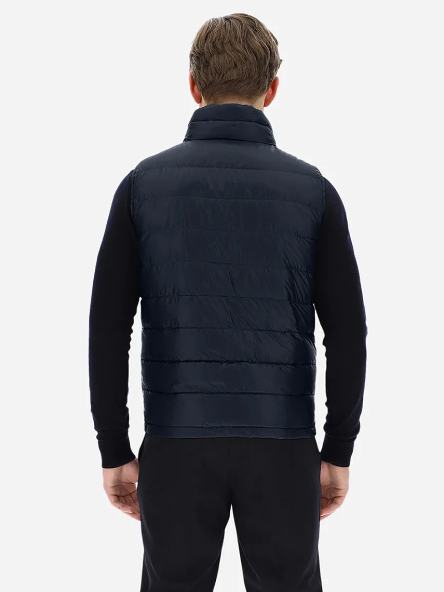 Herno Reversible Nylon Ultralight Waistcoat in Navy/Grey