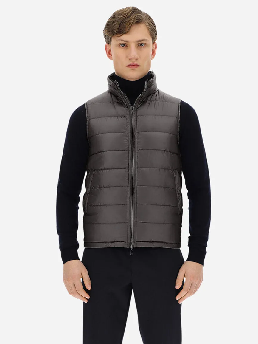 Herno Reversible Nylon Ultralight Waistcoat in Navy/Grey