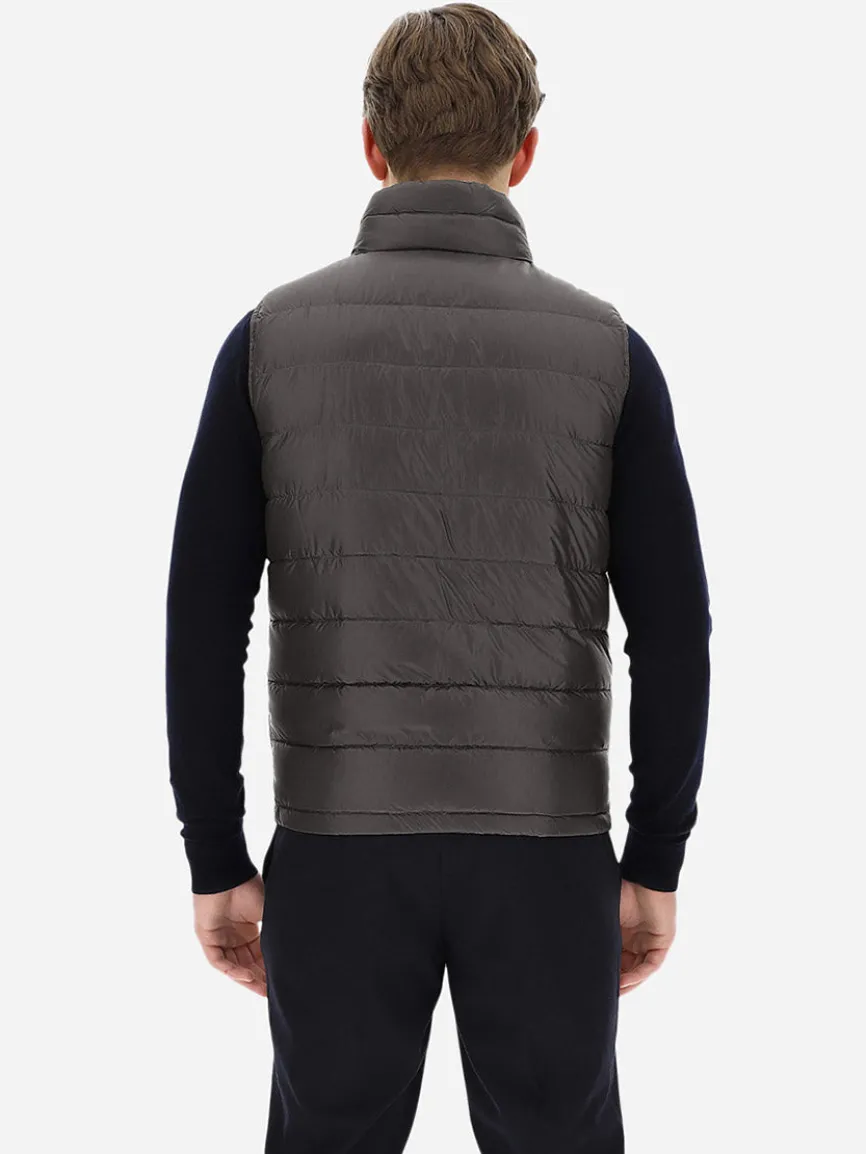 Herno Reversible Nylon Ultralight Waistcoat in Navy/Grey