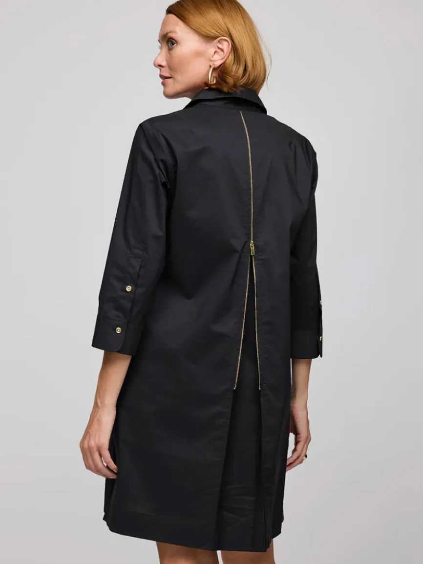 Hinson Wu Alessa 3/4 Sleeve Dress in Black