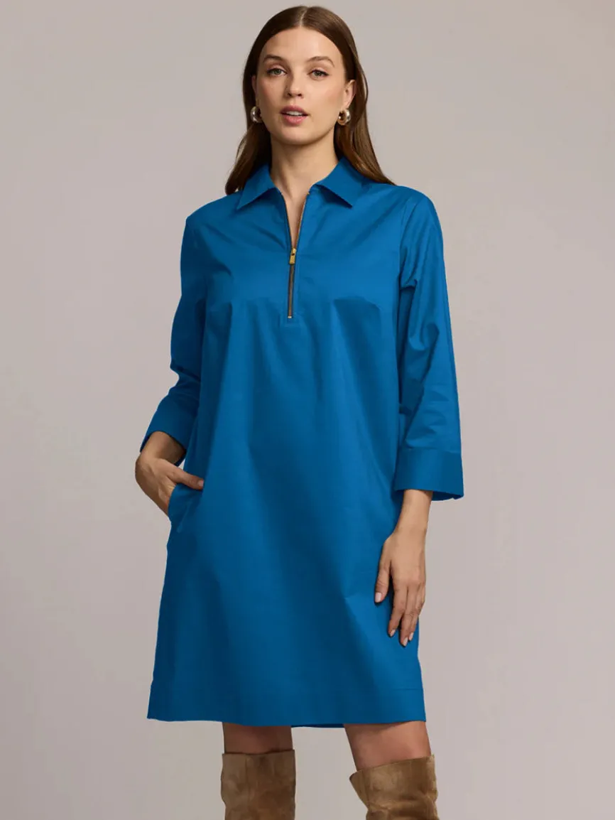 Hinson Wu Alessa 3/4 Sleeve Dress in Bright Sapphire