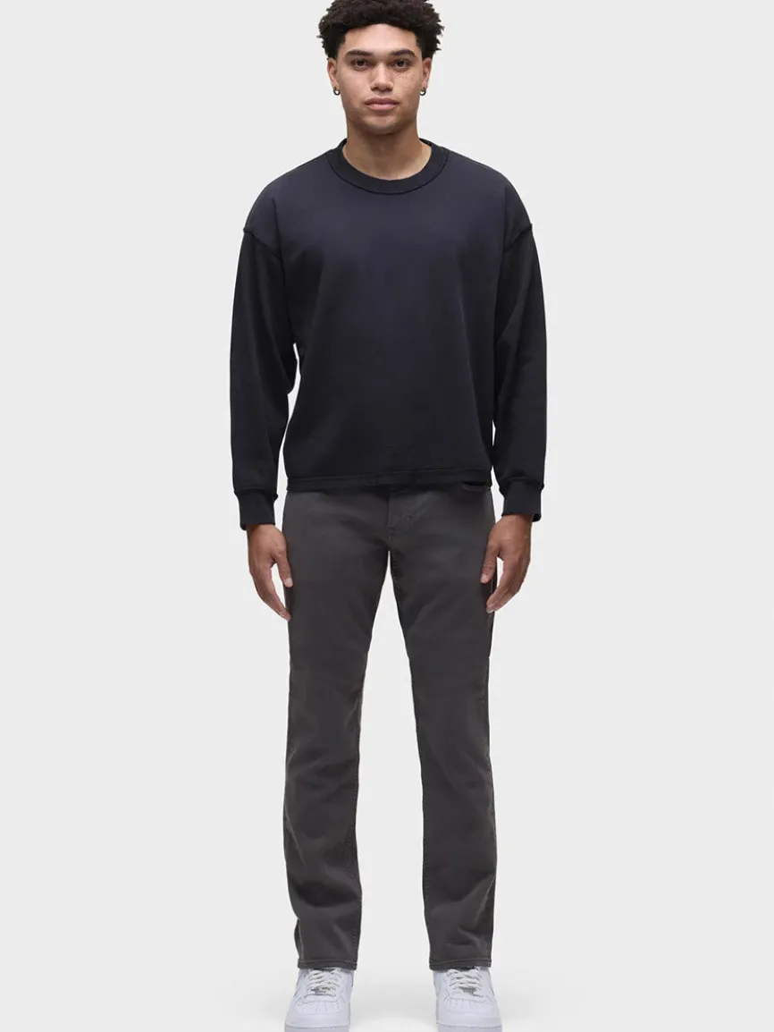 Hudson Blake Slim Straight Twill Pant in Grey