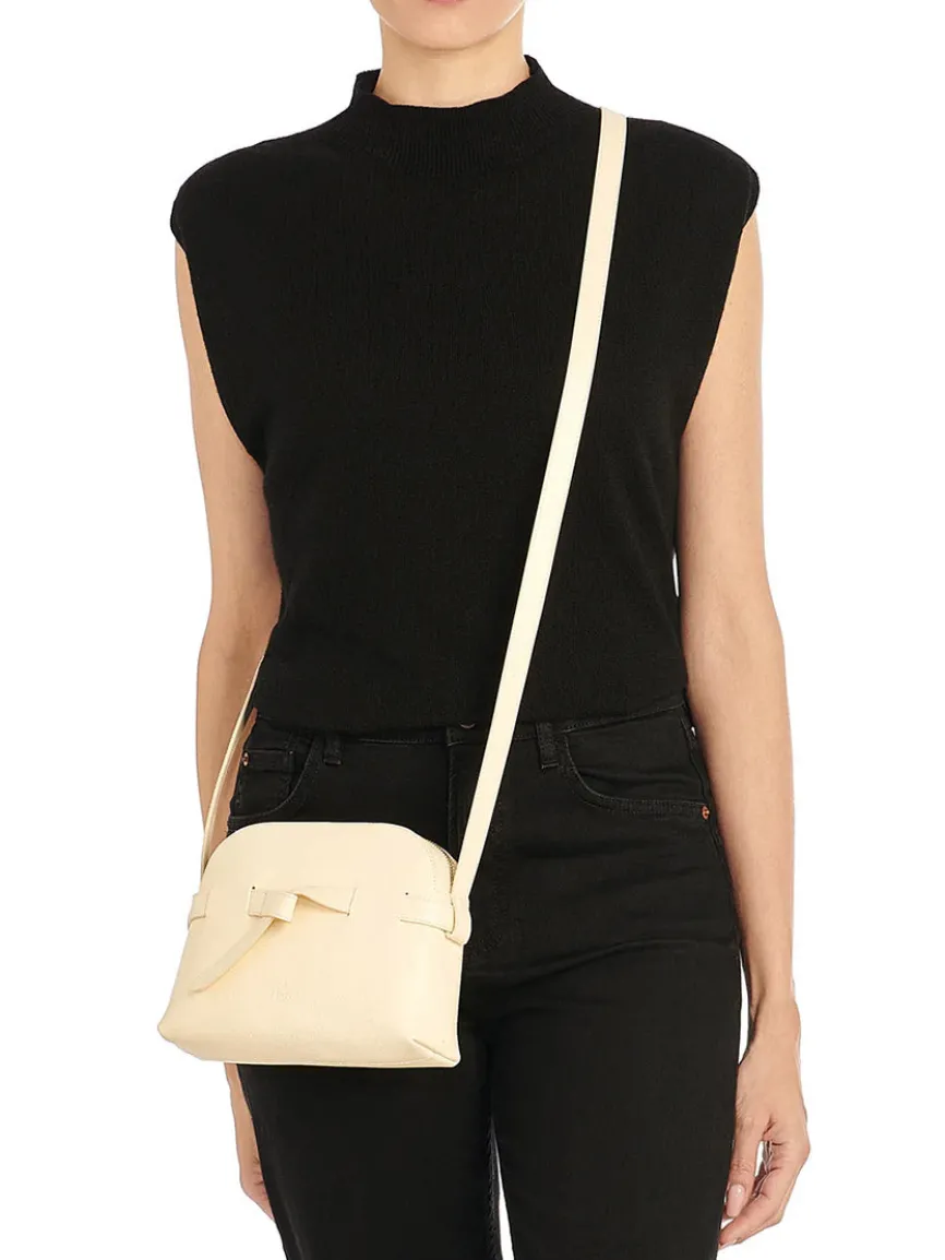 Il Bisonte Elisa Crossbody in White Cowhide Leather