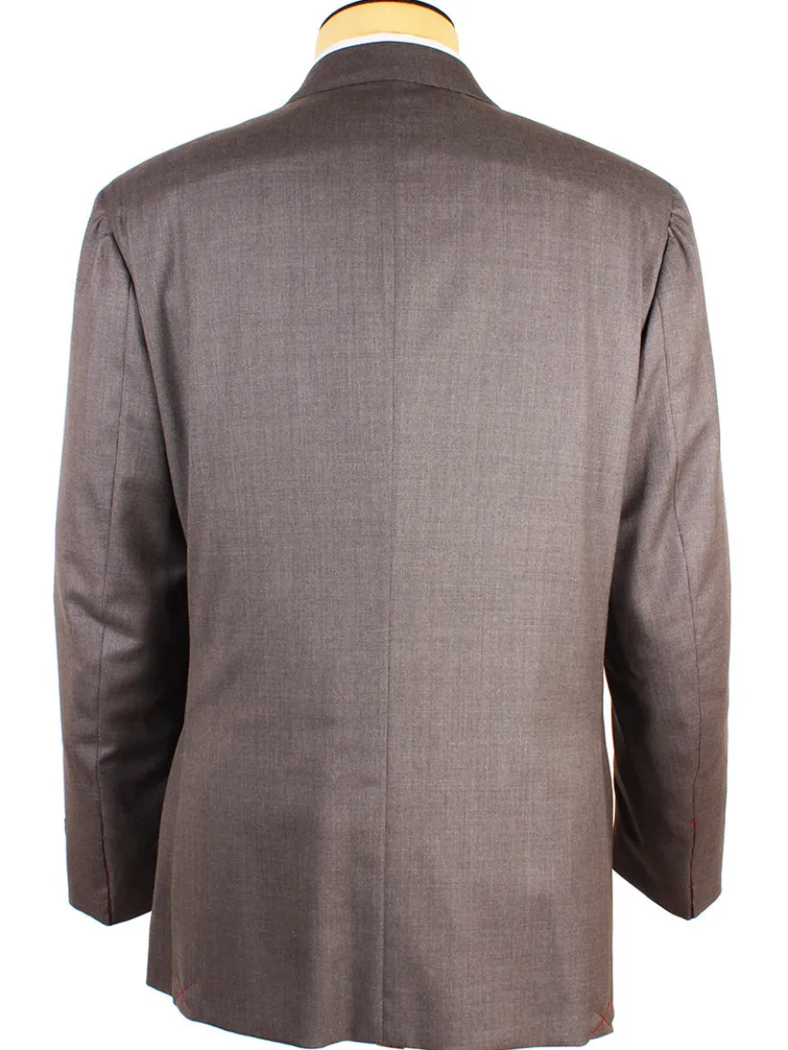 Isaia AquaSpyder 160s Wool Suit in Solid Medium Grey